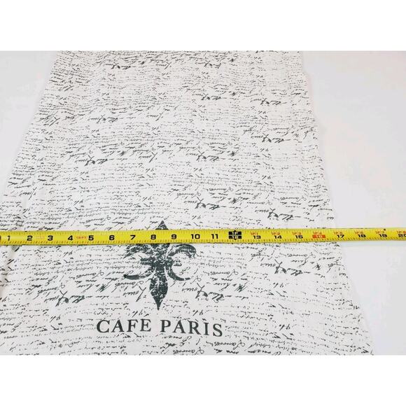 Sur La Table tablecloth Long Table Runner 100% Linen CAFE PARIS White Printed - Picture 6 of 8